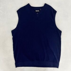 Ashworth Mens Size XXL Pullover Sweater Vest Navy V-Neck Natural Comfort